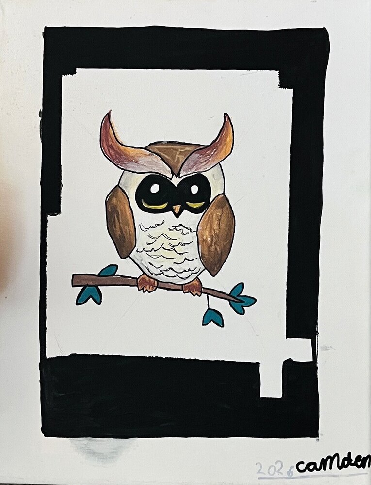 Little Owl, painting by Camden