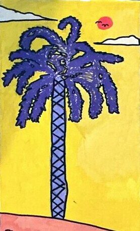 Purple Palm, painting by Camden